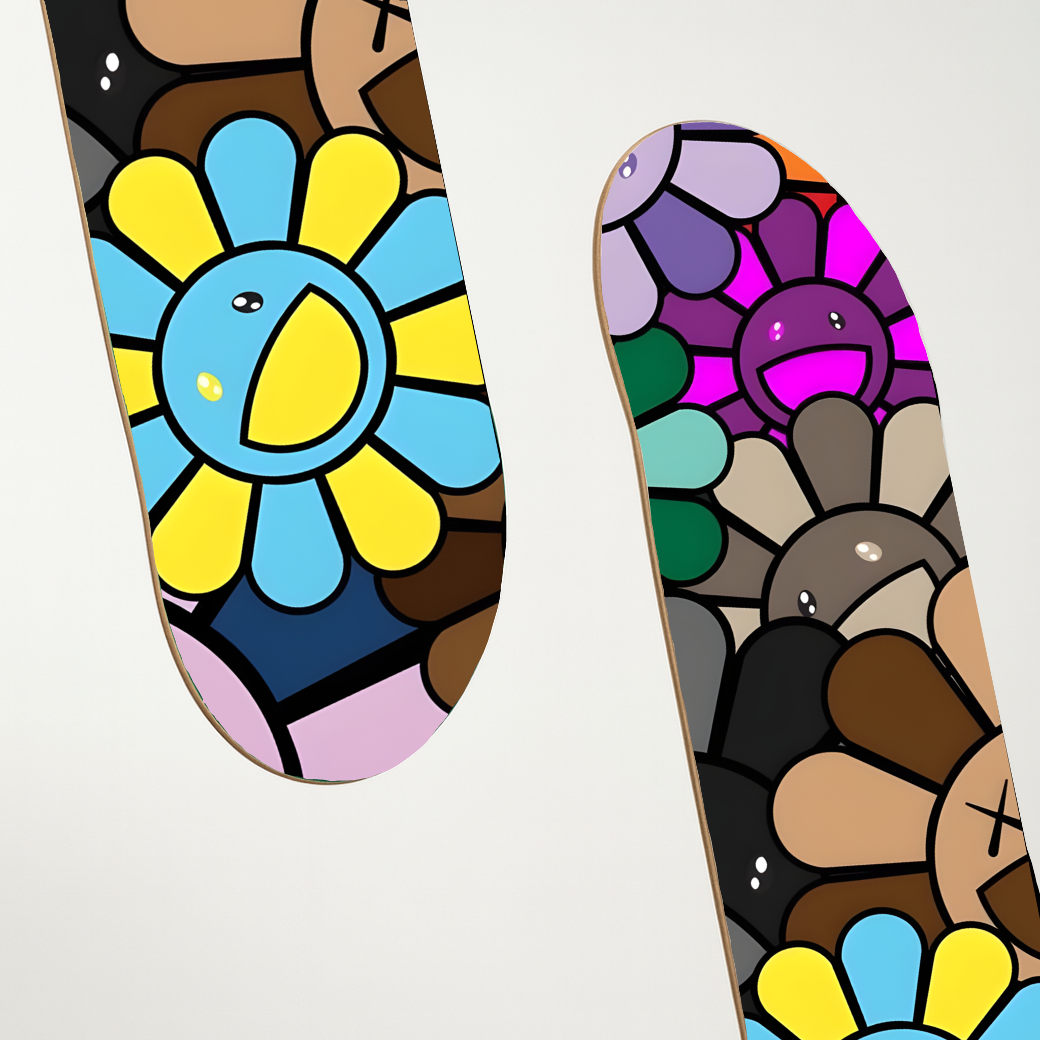 Takashi Murakami Inspired Flower Skateboard