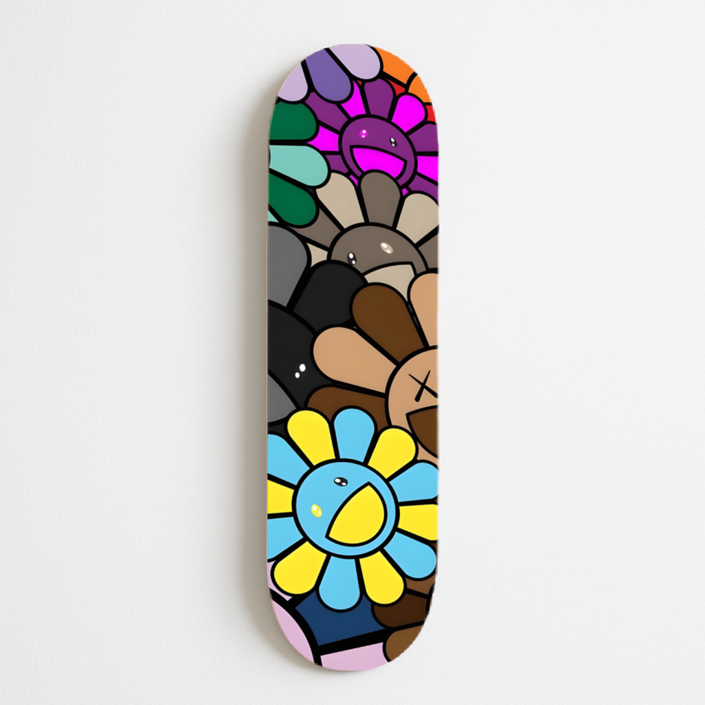 Takashi Murakami Inspired Flower Skateboard